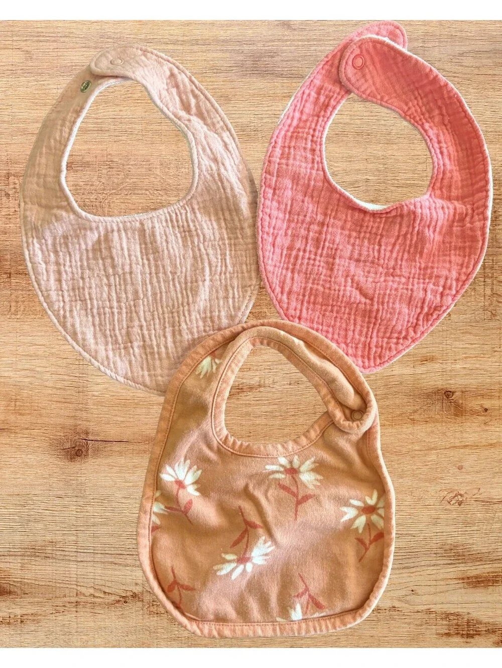 Carter's Baby Girl Bib Set of 3 Floral Muslin Feeding & Drool Bibs
